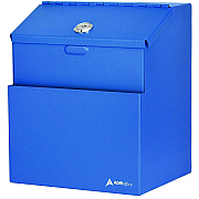 AdirOffice Wall Mountable Steel Suggestion Secure Drop Box with Key, 7 x 6 x 8.5, Stainless Steel 304, Blue (ALHI63101BLU)