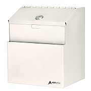 AdirOffice Wall Mountable Steel Suggestion Secure Drop Box with Key, 7 x 6 x 8.5, Stainless Steel 304, White (ALHI63101WHI)