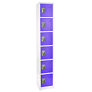 AdirOffice Steel Storage Locker, 6 Compartment, 12 x 12 x 72, Purple (ALHI629206PUR)