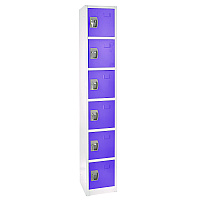 AdirOffice Steel Storage Locker, 6 Compartment, 12 x 12 x 72, Purple (ALHI629206PUR)