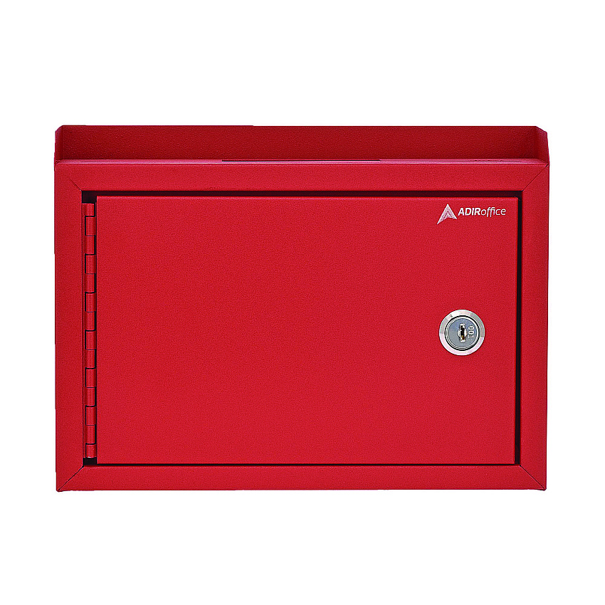 AdirOffice Medium Size Steel Multi-Purpose Secure Drop Box, 9.8 x 3.4 x 7.5, Red (ALHI63102RED)
