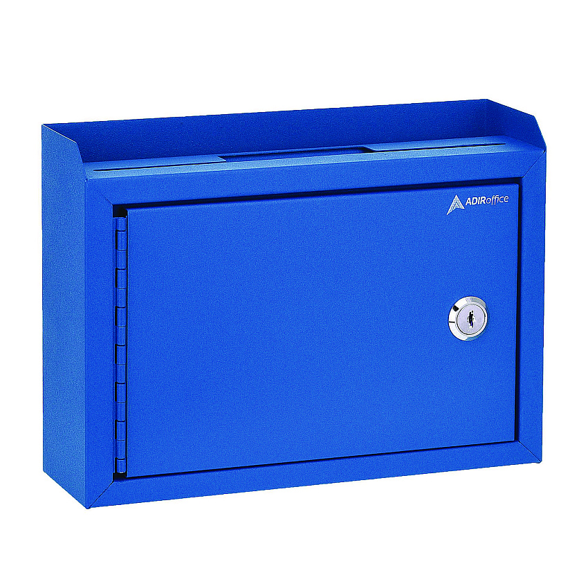 AdirOffice Medium Size Steel Multi-Purpose Secure Drop Box, 9.8 x 3.4 x 7.5, Blue (ALHI63102BLU)