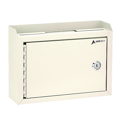AdirOffice Medium Size Steel Multi-Purpose Secure Drop Box, 9.8 x 3.4 x 7.5, White (ALHI63102WHI)