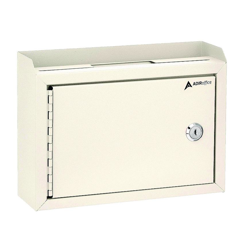 AdirOffice Medium Size Steel Multi-Purpose Secure Drop Box, 9.8 x 3.4 x 7.5, White (ALHI63102WHI)