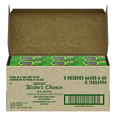 Nescaf Taster's Choice Stick Pack, Decaf, 0.06oz, 80/Box, 6 Boxes/Carton (NES66488CT)