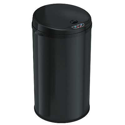HLS Commercial Sensor Trash Can, 8 gal, Plastic/Stainless Steel, Black (HLMHLS08RB)