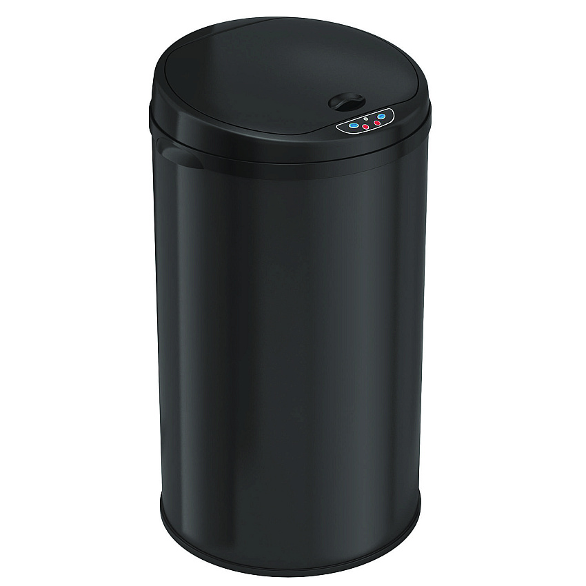 HLS Commercial Sensor Trash Can, 8 gal, Plastic/Stainless Steel, Black (HLMHLS08RB)