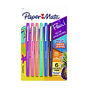 Paper Mate Flair Felt Tip Porous Point Pen, Stick, Medium 0.7 mm, Assorted Ink and Barrel Colors, 6/Pack (PAP1927997)