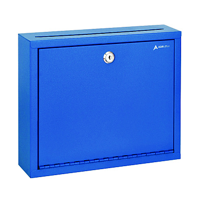 AdirOffice Large Size Steel Multi-Purpose Secure Drop Box, 12 x 3 x10, Blue (ALHI63103BLU)