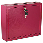AdirOffice Large Size Steel Multi-Purpose Secure Drop Box, 12 x 3 x 10, Red (ALHI63103RED)