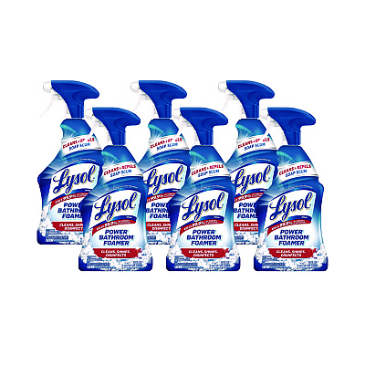 LYSOL Disinfectant Power Bathroom Foamer, Liquid, Unscented, 22 oz Trigger Spray Bottle, 6/Carton (RAC90036CT)