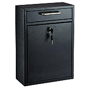AdirOffice Large Ultimate Secure Drop Box Wall Mounted Mail Box, 11.2 x 4.7 x 16.2, Black (ALHI63104BLK)