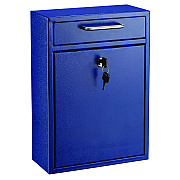 AdirOffice Large Ultimate Secure Drop Box Wall Mounted Mail Box, 11.2 x 4.7 x 16.2, Blue (ALHI63104BLU)