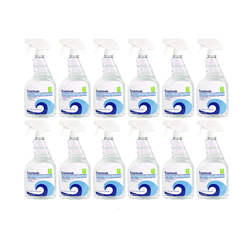 Boardwalk Natural Glass Cleaner, 32 oz Trigger Spray Bottle, 12/Carton (BWK47112G)