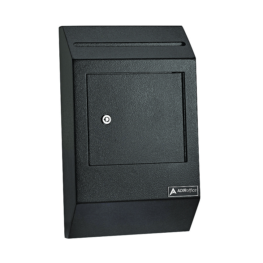 AdirOffice Heavy-Duty Weatherproof Secured Secure Drop Box, 10 x 4 x 16.3, Black (ALHI63113BLK)