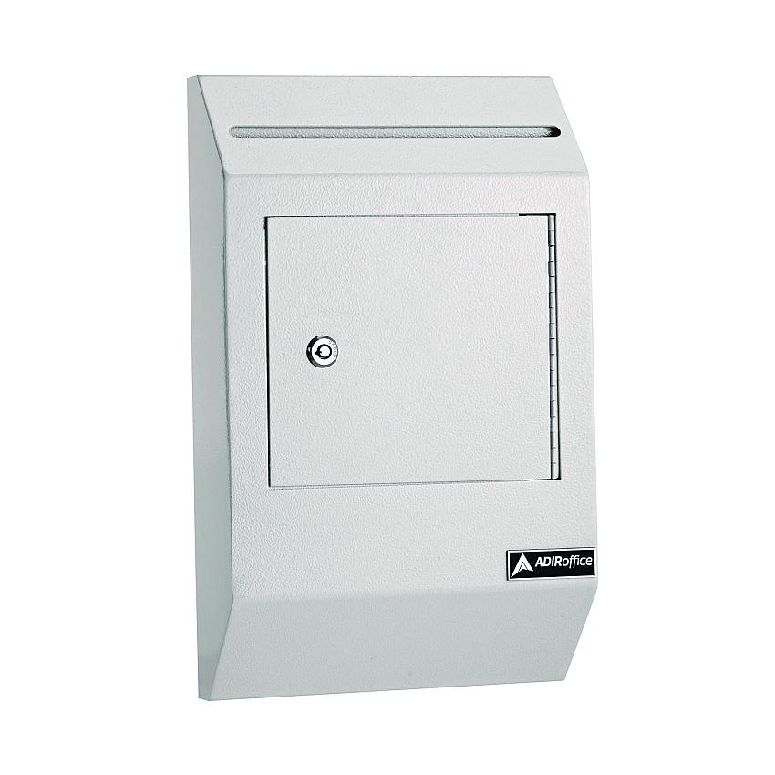 AdirOffice Heavy-Duty Weatherproof Secured Secure Drop Box, 10 x 4 x 16.3, White (ALHI63113WHI)