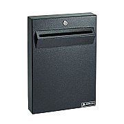 AdirOffice Large Wall Mounted Weatherproof Steel Secure Drop Box, 11 x 2.4 x 16, Black (ALHI63114BLK)