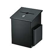 AdirOffice Squared Wood Locking Suggestion Box, 7.25 x 7.5 x 10, Medium Density Fiberboard, Black (ALHI63201BLK)