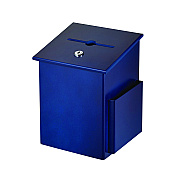 AdirOffice Squared Wood Locking Suggestion Box, 7.25 x 7.5 x 10, Medium Density Fiberboard, Blue (ALHI63201BLU)