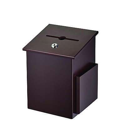 AdirOffice Squared Wood Locking Suggestion Box, 7.25 x 7.5 x 10, Medium Density Fiberboard, Mahogany (ALHI63201MA)