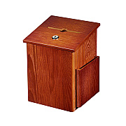 AdirOffice Squared Wood Locking Suggestion Box, 7.25 x 7.5 x 10, Medium Density Fiberboard, Medium Oak (ALHI63201MEO)