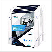 AdirOffice Clear Suction Acrylic Window Sign Holder, 8 x 11, Clear Frame, 6/Pack (ALHI6398511WSH6)