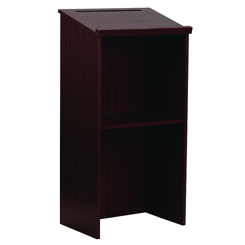 AdirOffice Wood Stand-up Podium Lectern Speaker Stand, 23 x 15 x 45.8, Mahogany (ALHI66101)