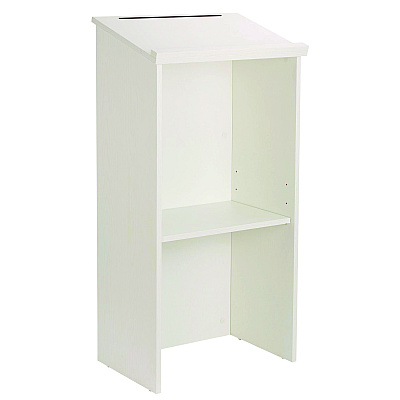 AdirOffice Wood Stand-up Podium Lectern Speaker Stand, 23 x 15 x 45.8, White (ALHI66101WHI)