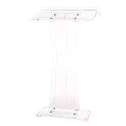 AdirOffice Acrylic Stand-Up Podium Lectern Speaker Stand, 26 x 13 x 47, Clear (ALHI66102)