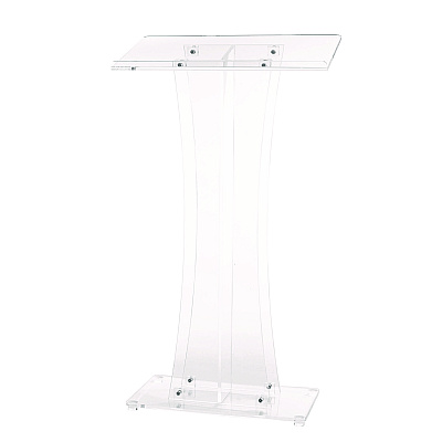 AdirOffice Acrylic Stand-Up Podium Lectern Speaker Stand, 26 x 13 x 47, Clear (ALHI66102)