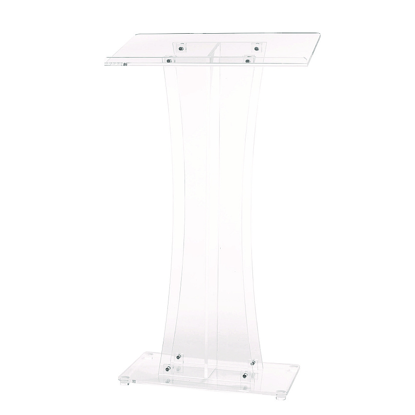 AdirOffice Acrylic Stand-Up Podium Lectern Speaker Stand, 26 x 13 x 47, Clear (ALHI66102)