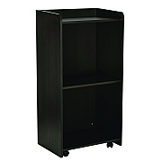 AdirOffice Wood Mobile Presentation Lectern Speaker Stand with Shelves, 22.44 x 16.53 x 45.98, Black (ALHI66107BLK)