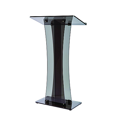 AdirOffice Acrylic Stand-Up Podium Lectern Speaker Stand, 26 x 13 x 47, Black (ALHI66102BLK)
