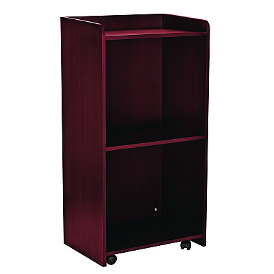 AdirOffice Wood Mobile Presentation Lectern Speaker Stand with Shelves, 22.44 x 16.53 x 45.98, Mahogany (ALHI66107MA)