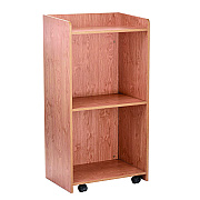 AdirOffice Wood Mobile Presentation Lectern Speaker Stand with Shelves, 22.44 x 16.53 x 45.98, Medium Oak (ALHI66107MEO)