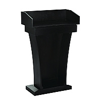 AdirOffice Wood Stand-Up Podium Lectern Speaker Stand with Drawer and Storage Area, 27.55 x 14 x 43.3, Black (ALHI661012BLK)