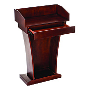 AdirOffice Wood Stand-Up Podium Lectern Speaker Stand with Drawer and Storage Area, 27.55 x 14 x 43.3, Cherry (ALHI661012CH)