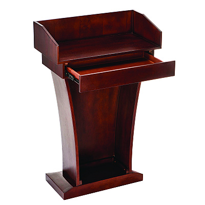 AdirOffice Wood Stand-Up Podium Lectern Speaker Stand with Drawer and Storage Area, 27.55 x 14 x 43.3, Cherry (ALHI661012CH)