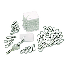 AdirOffice Plastic Identification Key Tags, White, 100/Pack (ALHI689100)