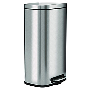 HLS Commercial Fire-Resistant Step Pedal Trash Can, 8 gal, Plastic/Stainless Steel, Silver (HLMHLSS08RFR)