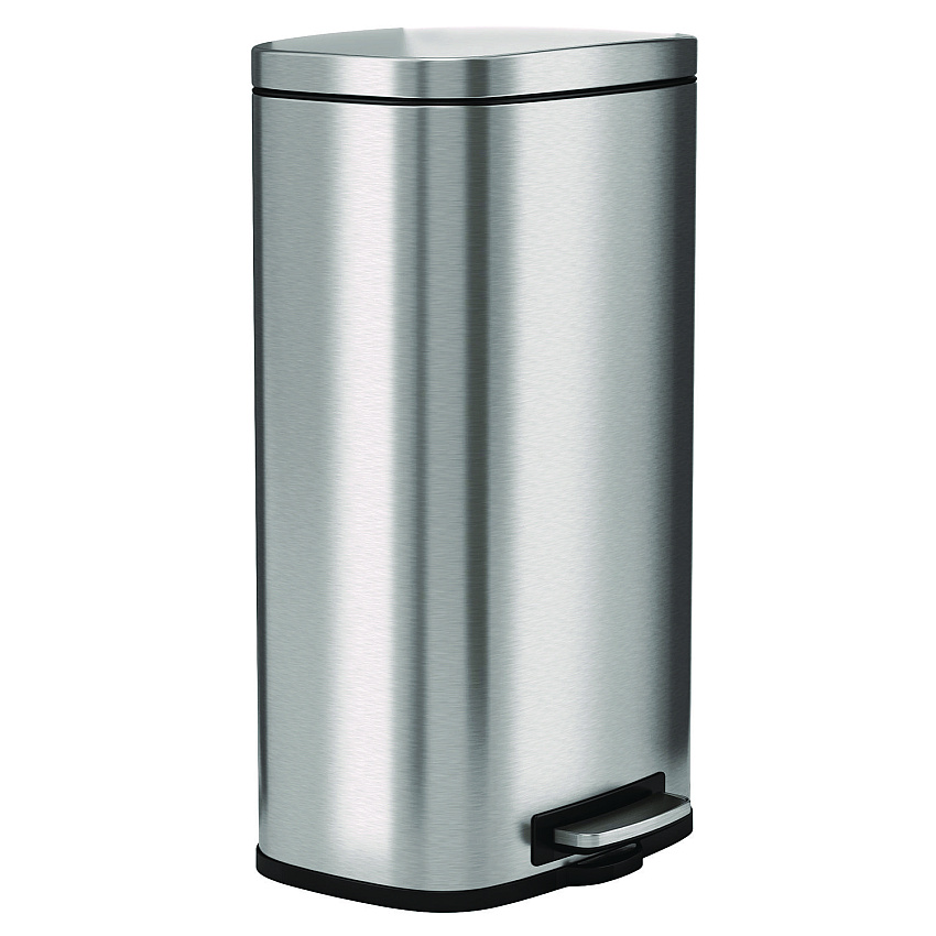 HLS Commercial Fire-Resistant Step Pedal Trash Can, 8 gal, Plastic/Stainless Steel, Silver (HLMHLSS08RFR)