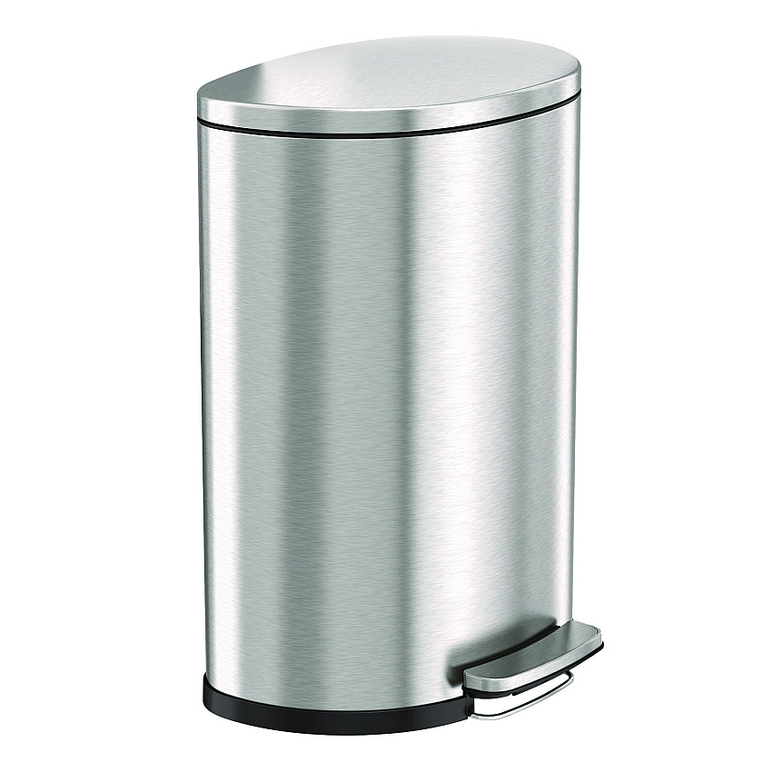 HLS Commercial Fire-Resistant Step Pedal Trash Can, 13 gal, Plastic/Stainless Steel, Silver (HLMHLSS13DFR)