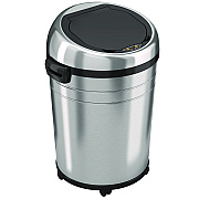 HLS Commercial Extra-Large Sensor Trash Can with Wheels, 18 gal, Plastic/Stainless Steel (HLMHLS18RC)