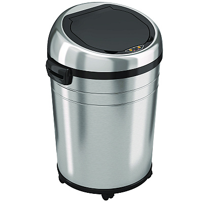 HLS Commercial Extra-Large Sensor Trash Can with Wheels, 18 gal, Plastic/Stainless Steel (HLMHLS18RC)