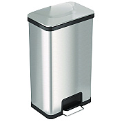 HLS Commercial Step Pedal Trash Can with AirStep Technology, 18 gal, Stainless Steel, Silver (HLMHLS18SS)