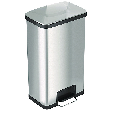 HLS Commercial Step Pedal Trash Can with AirStep Technology, 18 gal, Stainless Steel, Silver (HLMHLS18SS)