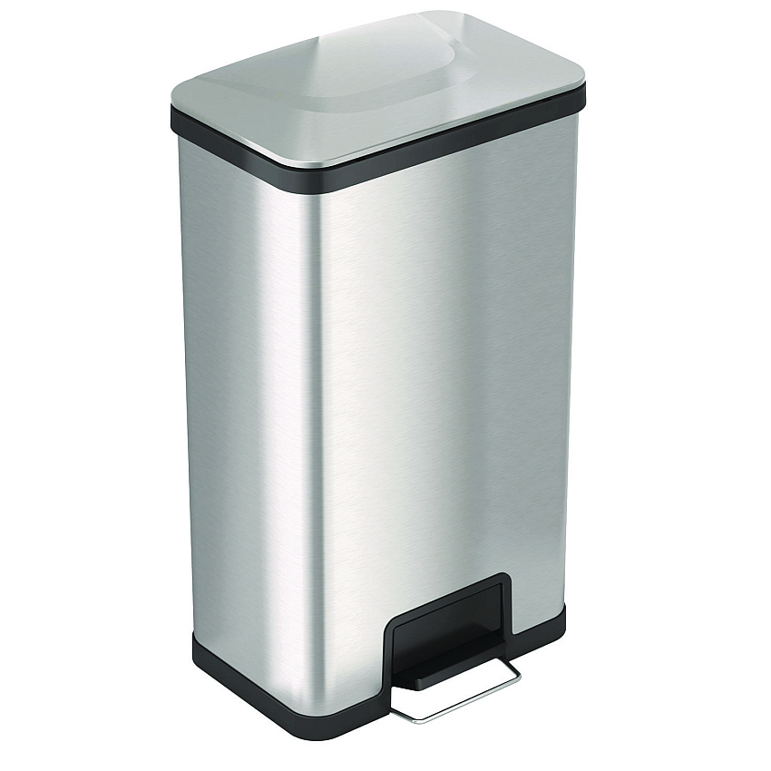 HLS Commercial Step Pedal Trash Can with AirStep Technology, 18 gal, Stainless Steel, Silver (HLMHLS18SS)