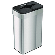 HLS Commercial Open Top Trash Can with Color-Coded Lid, 21 gal, Plastic/Stainless Steel, Silver/Black (HLMHLS21UOTTRS)