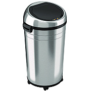 HLS Commercial Extra-Large Sensor Trash Can with Wheels, 23 gal, Plastic/Stainless Steel, Silver/Black (HLMHLS23RC)