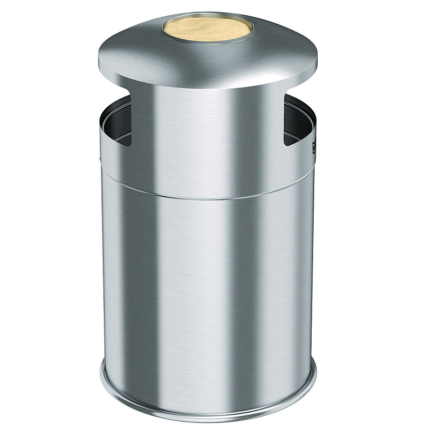 HLS Commercial Extra-Large Dual Side-Entry Trash Can, Outdoor, 50 gal, Stainless Steel, Silver (HLMHLS50DSO)
